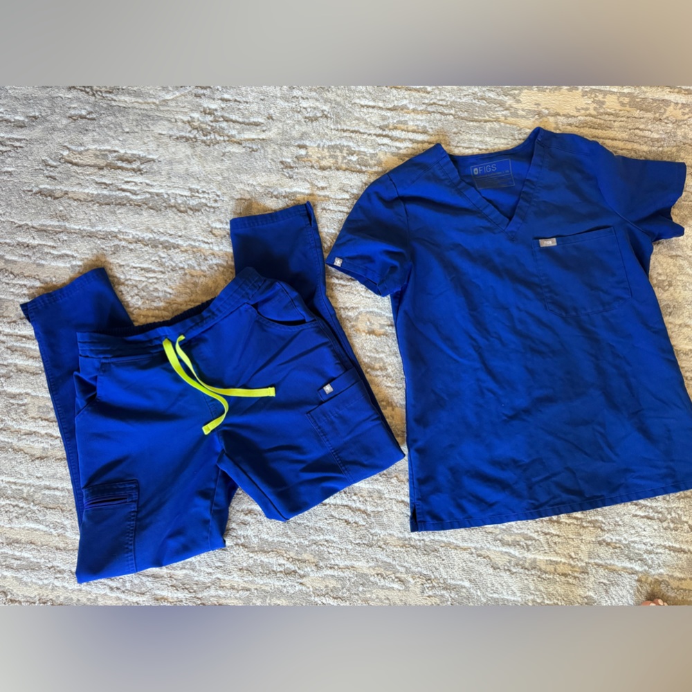 Figs Electric Blue Scrubs set